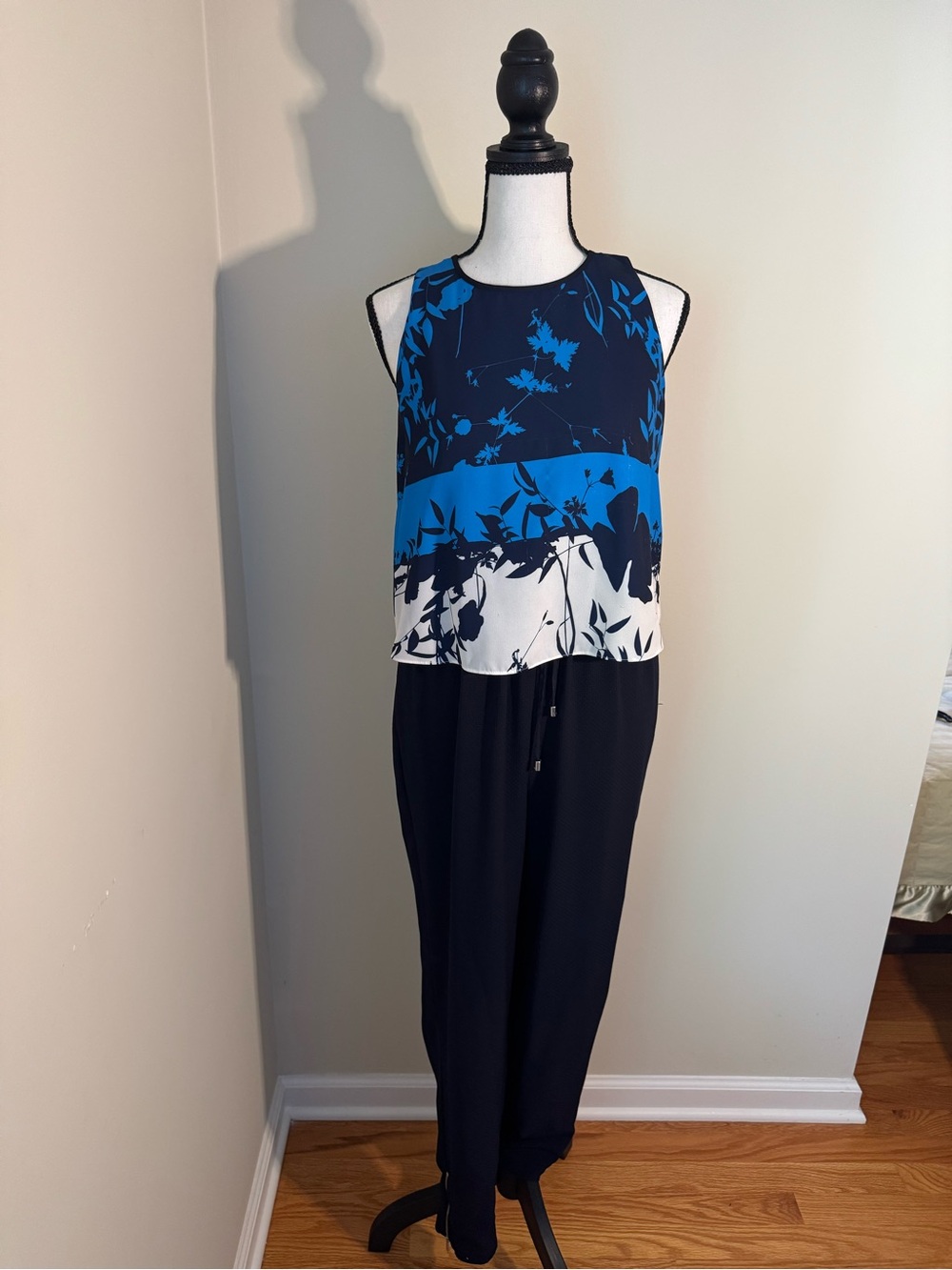 Ted Baker Navy and Blue Floral Panel Jumpsuit